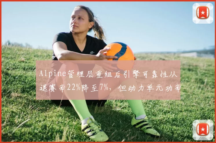 Alpine管理层重组后引擎可靠性从退赛率22%降至7%,但动力单元功率损失仍存